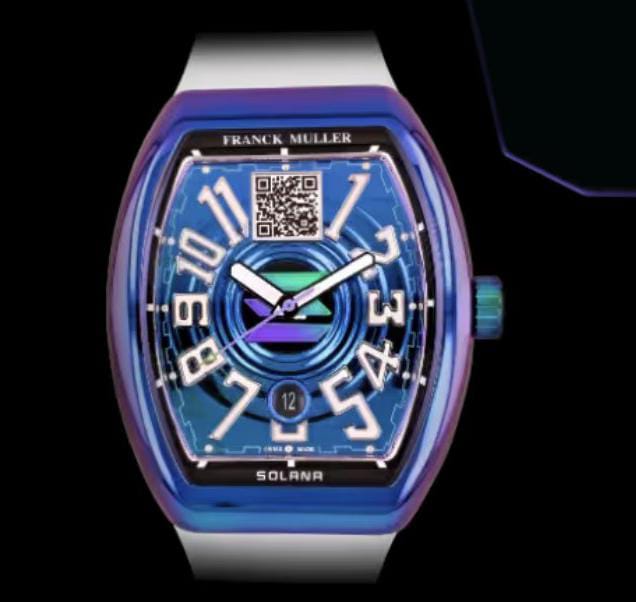 Swiss watchmaker Franck Muller drops 1,111 Solana watches—each linked to a wallet via QR code.